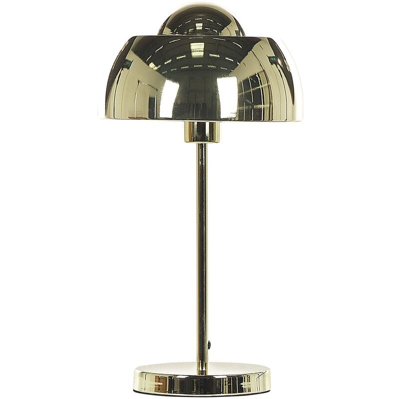 Table Lamp Glam Gold Bedside Reading Light Dome Shade Senette - Gold