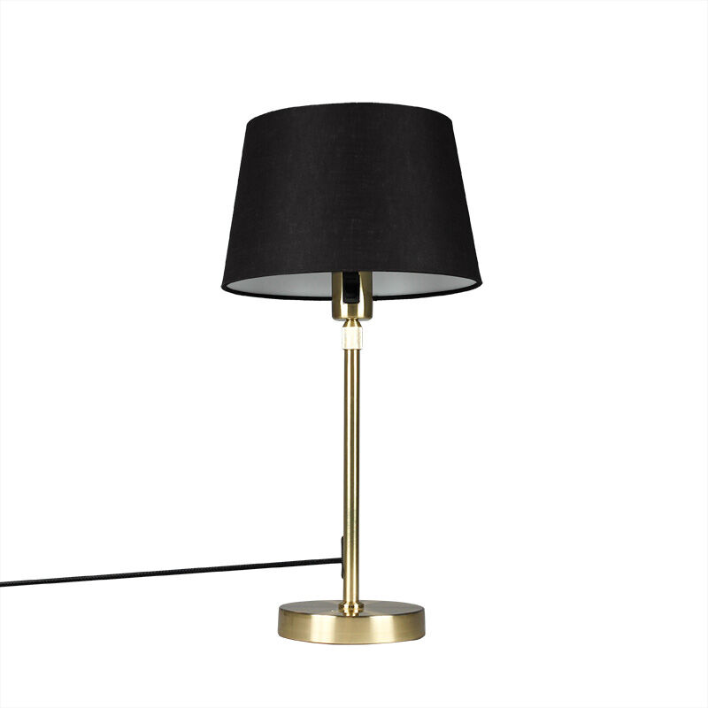 Table lamp Gold/Brass with 25cm Black Shade - Parte