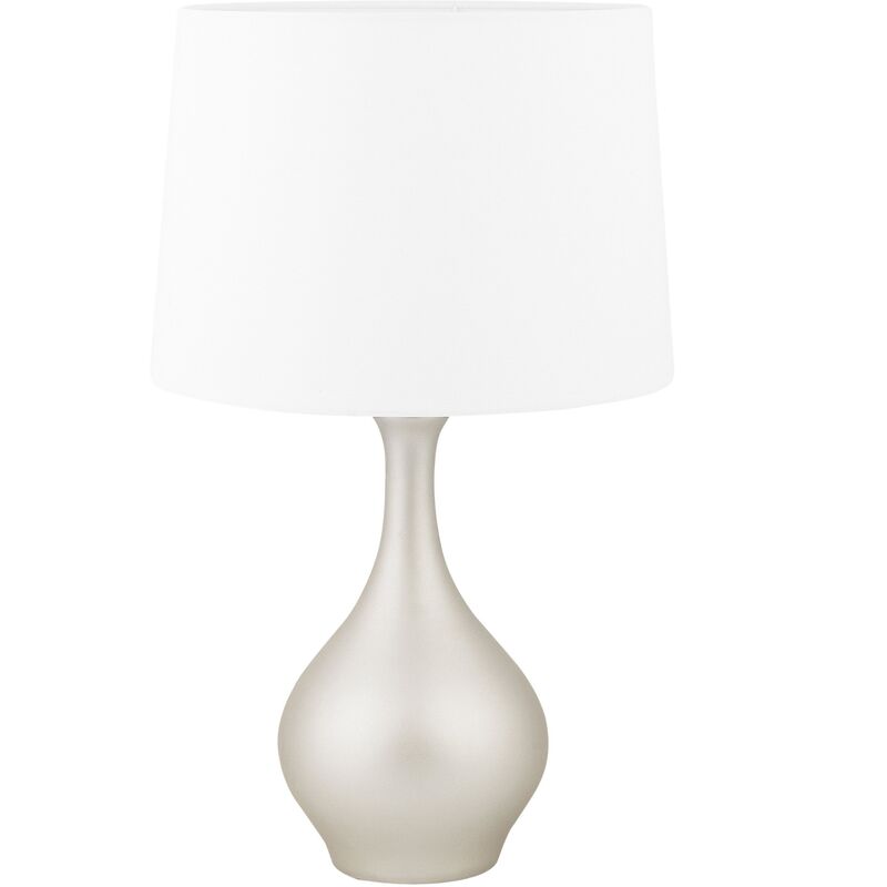 Modern Table Lamp Gold Ceramic Base White Empire Shade Glam Salla
