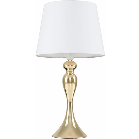 Touch table Lamp in Gold With Tapered Shade - Beige