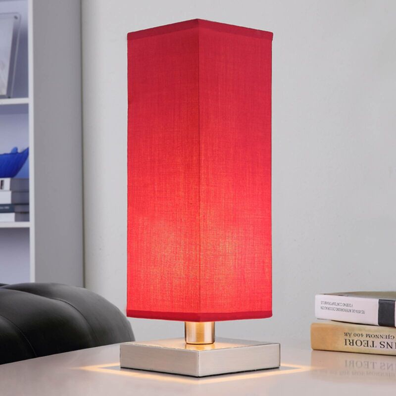 Table Lamp Julina Modern In Red Made Of Textile For E G Bedroom 1 Light Source E14 A From Lampenwelt