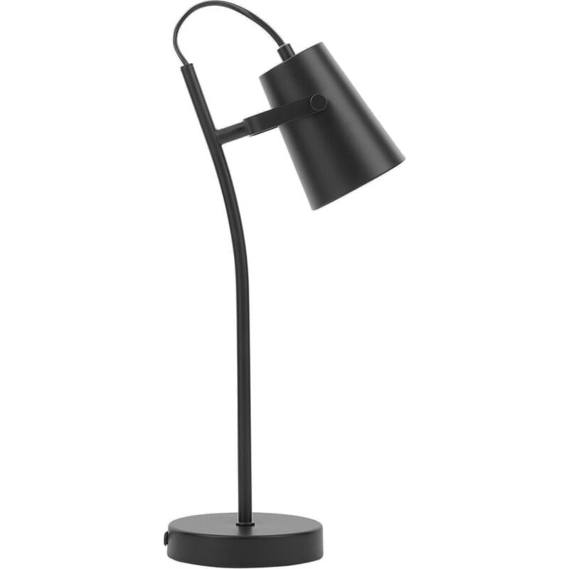 Beliani - Minimal Adjustable Table Desk Bedside Lamp Light Black Metal Flint