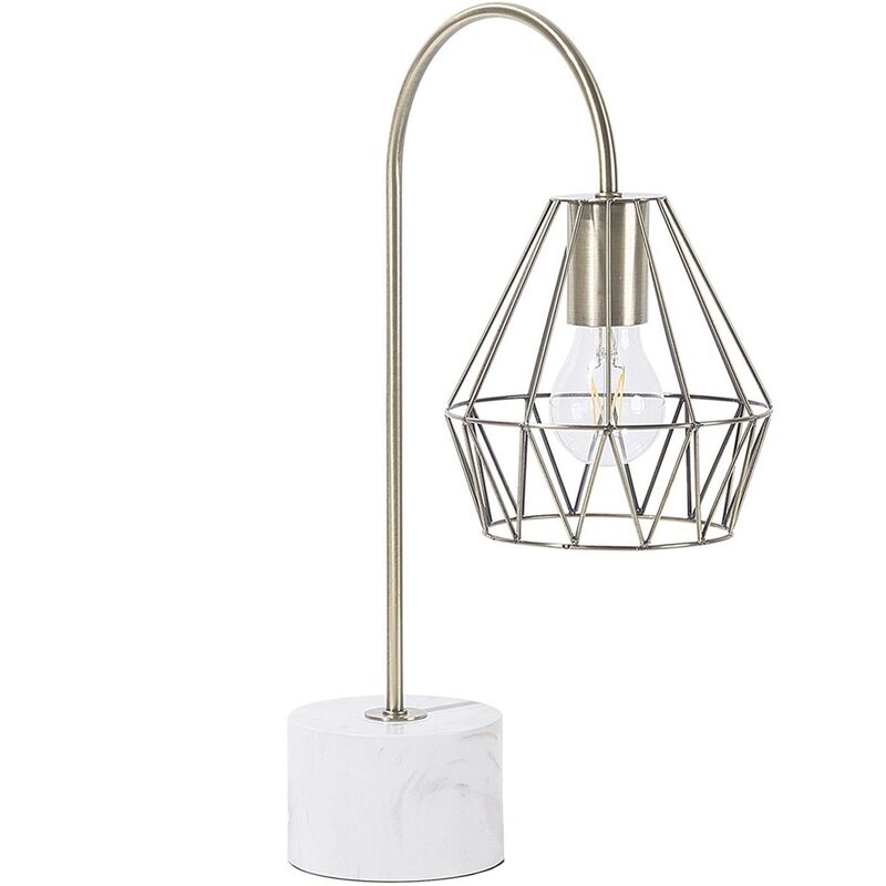 Desk Table Bedside Lamp Light Geometric Diamond Brass Medium Mooni