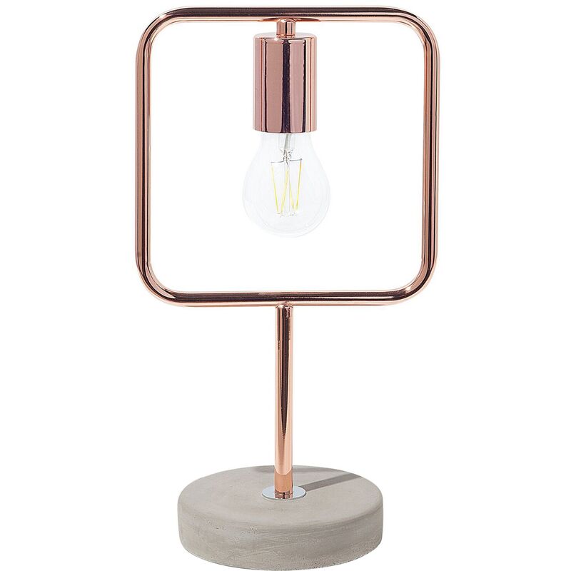Industrial Vintage Cement Table Lamp Accent Geometrical Metal Copper Mundo