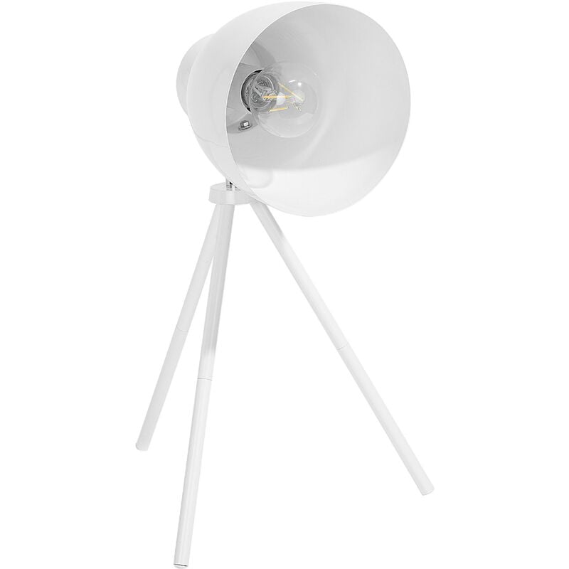 Beliani - Modern Tripod Desk Lamp Metal Scandinavian Adjustable Lampshade White Tamega