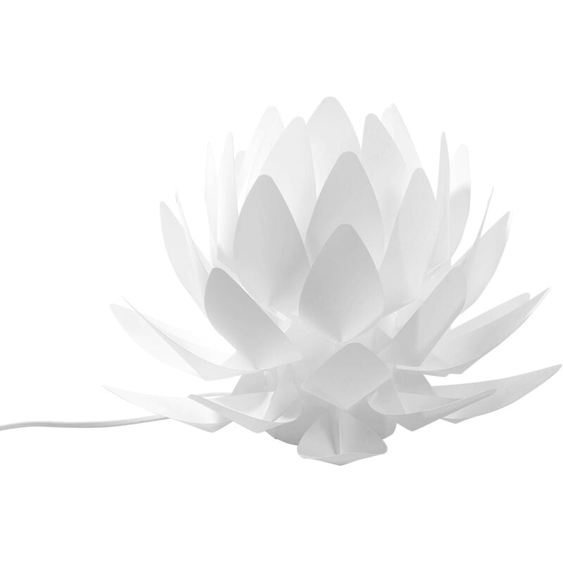 Modern Flower Shaped Table Lamp Light Bedroom Plastic White Musone