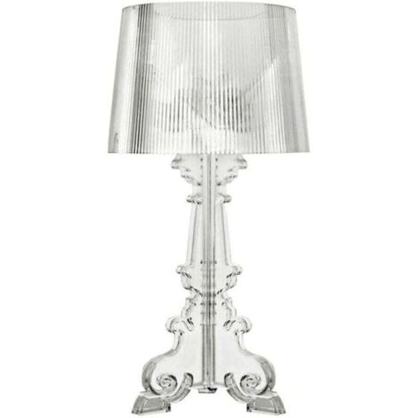Table Lamp - Small Designer Living Room Lamp - Transparent Shade - Acrylic, Plastic