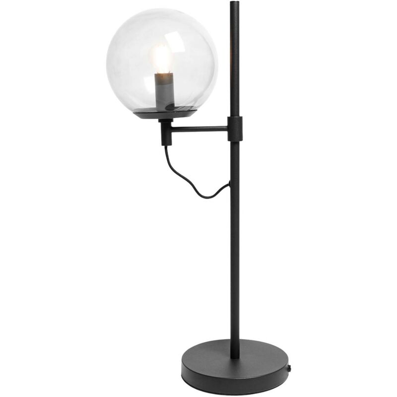 Table Lamp Sotiana (vintage, antique) in Black made of Glass for e.g. Living Room & Dining Room (1 light source, E14) from Lucande - smoke grey, black