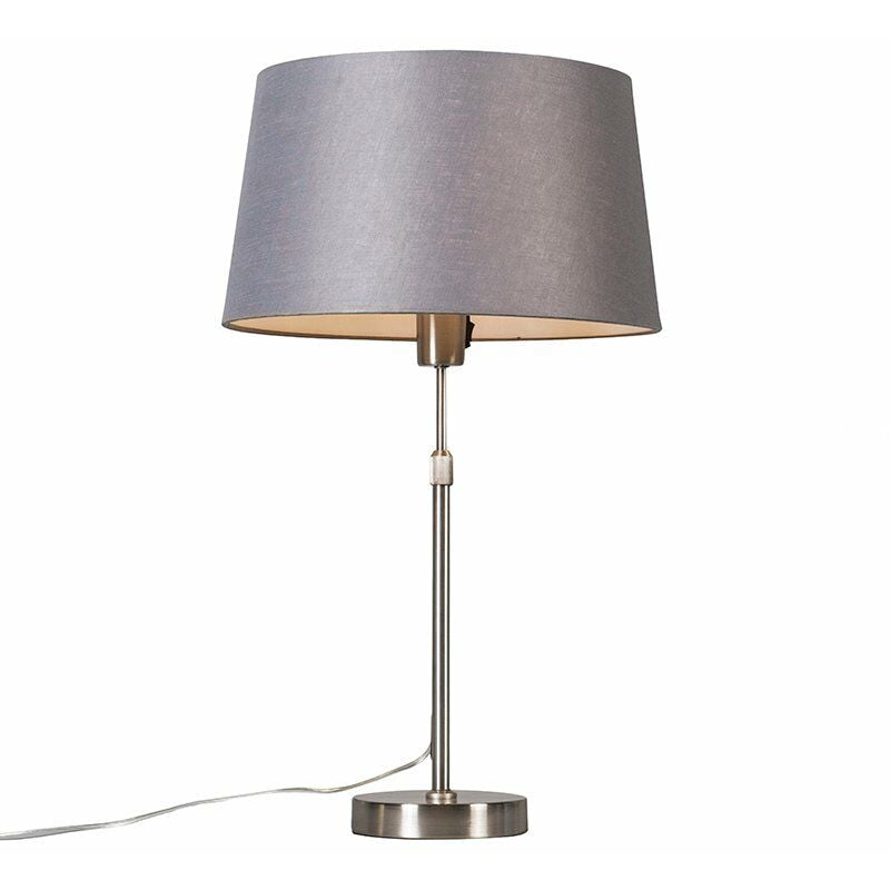 Steel Table Lamp with Grey Lampshade 35 cm Adjustable - Parte