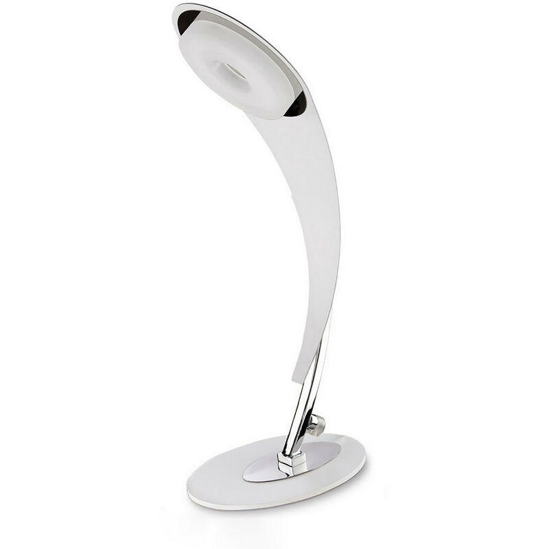 Inspired Clearance - Tess Table Lamp 5W led 3000K, 450lm, Matt White/Frosted Acrylic/Polished Chrome, 3yrs Warranty