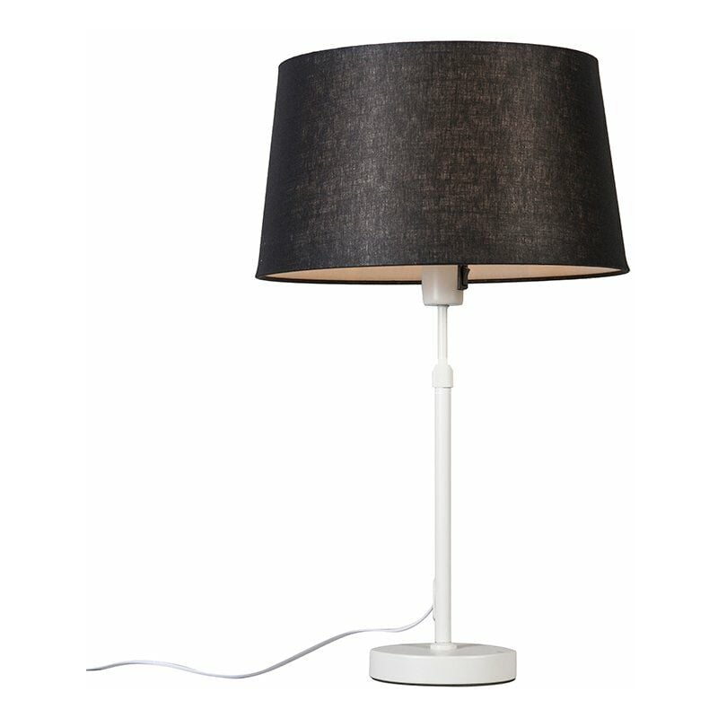 Table Lamp White with Black Lampshade 35 cm Adjustable - Parte