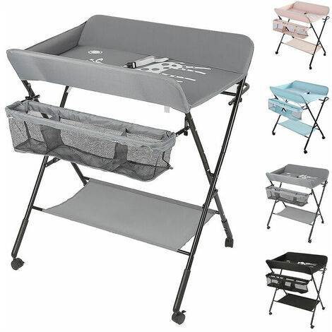Table �� Langer Pliable et Portable, Table �� Langer Pliante Chambre B��b�� R��glable en Hauteur (Noir)