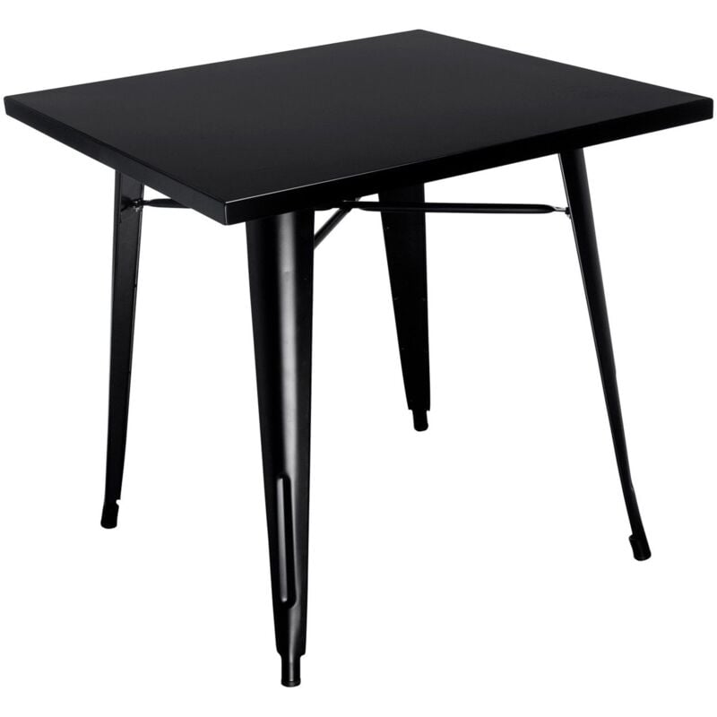 table lank metallique 80x80 cm noir - #070001