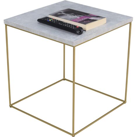 Table lumineuse en béton doré 6K40