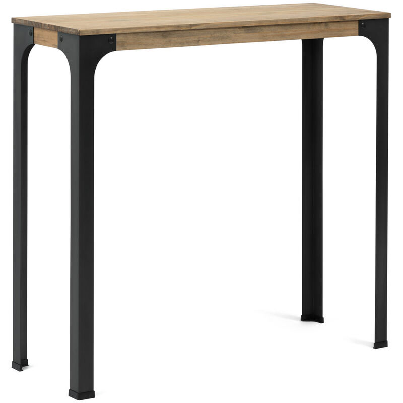 box furniture - table mange debout bristol – style industriel vintage 80x120x108h cm - noir
