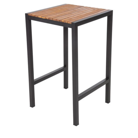 Table Mange-Debout Carré en Acier et Acacia - H1000 mm - Bolero
