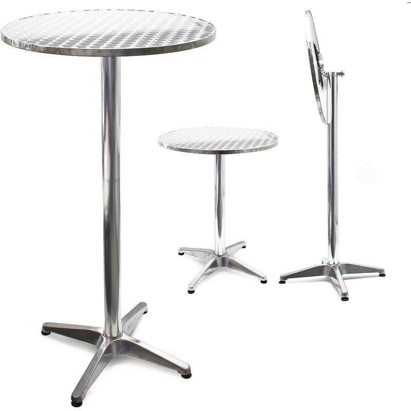 Skecten - Table Mange Debout en Aluminium ø 60 cm - Hauteur Réglable 70 ou 110 cm - Round