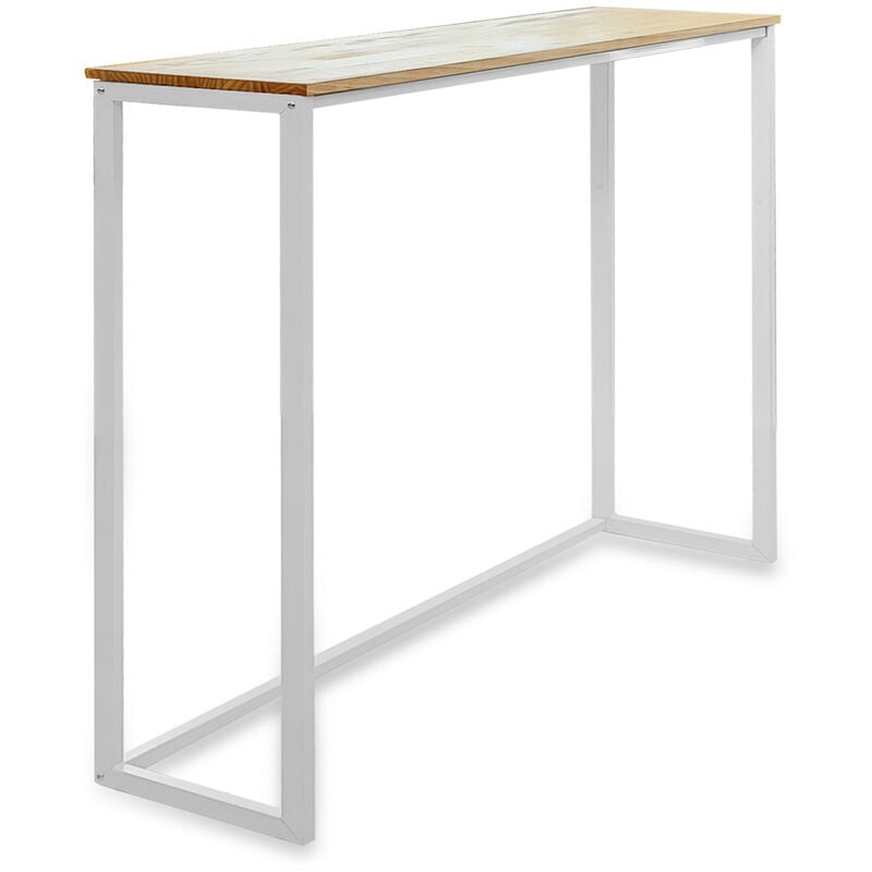 Box Furniture - Table Mange debout Icub ECO-Line - style scandinave 30x118x110cm Blanc-Naturel