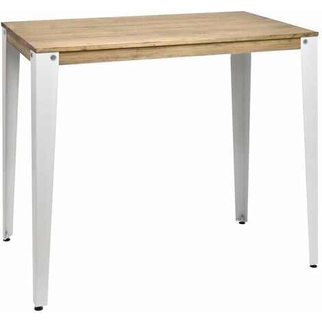Table Mange debout Lunds 39x110x110cm Blanc-Vieilli. Box Furniture - Blanc
