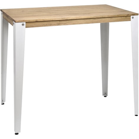 Table Mange debout Lunds 60X110x110cm Blanc-Vieilli. Box Furniture - Blanc