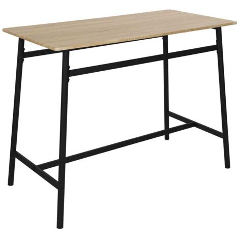 Table mange-debout structure métallique plateau aspect bois - DARA