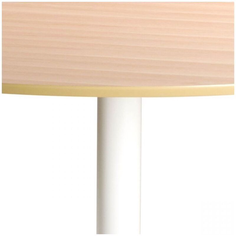 Bobochic - Table à manger 110 cm POCKET Blanc et chêne - Blanc et chêne