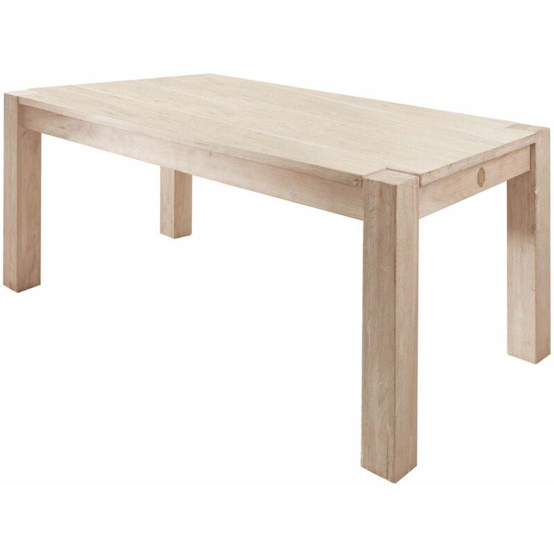 Table à manger 160x90 Acacia blanchi Blanc NATURE WHITE 104