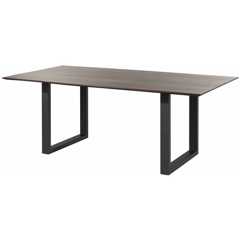 Table à manger 200x100 Acacia laqué Brun / Anthracite mat Pieds en u swiss edge