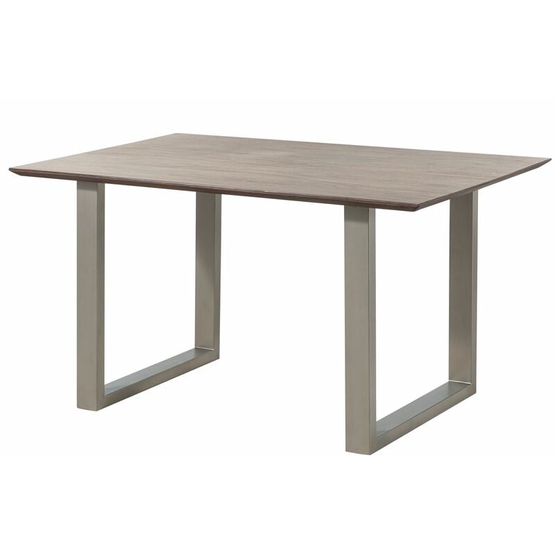 Table à manger 140x90 Acacia laqué Bois naturel / Gris mat Pieds en u swiss edge
