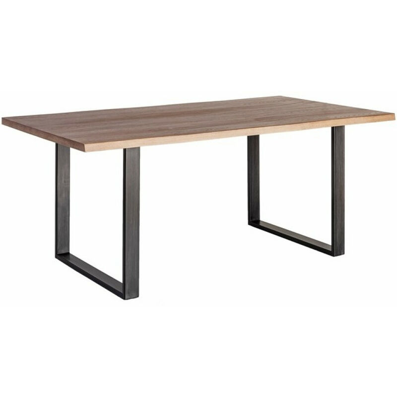 Les Tendances - Table à manger bois foncé et pieds métal noir Vodo L 180 cm