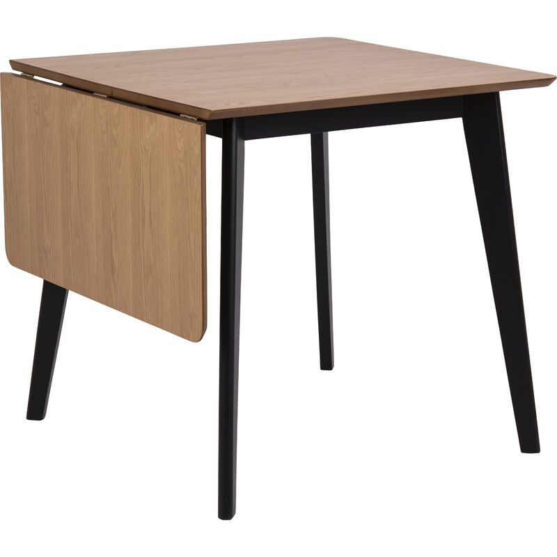 Hellin - Roxby Table à manger 80/120 cm, avec 1 plateau supplémentaire, teinte naturelle.