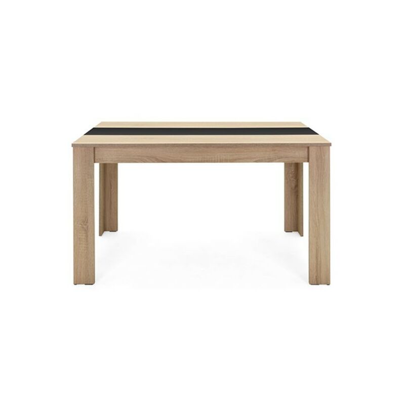 Argonauta - Table à manger coloris chêne insert noir ou blanc réversible 138x80xh.74 cm
