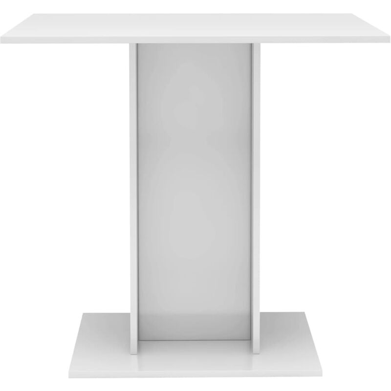 Lexlife - Table à manger de 2 à 4 personnes Style contemporain - 80 x 80 x 75 cm - Blanc brillant Aggloméré