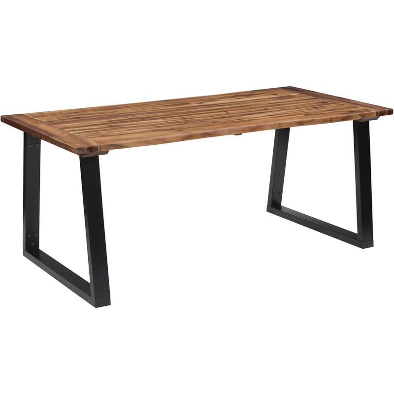 Table à manger de 6 à 8 personnes LEXLIFE - Style industriel - 180 x 90 cm - Bois d'acacia massif
