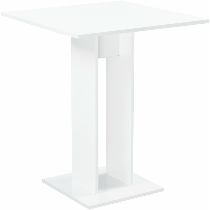Table à manger de forme carrée pour salle à manger cuisine salon 78 cm blanc brillant - Blanc