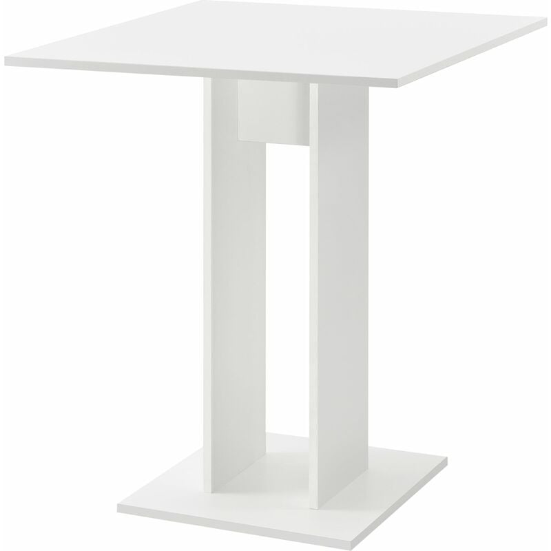Helloshop26 - Table à manger de forme carrée table design pour salle à manger cuisine salon panneau de particules mélaminé 65 x 65 x 78 cm blanc mat