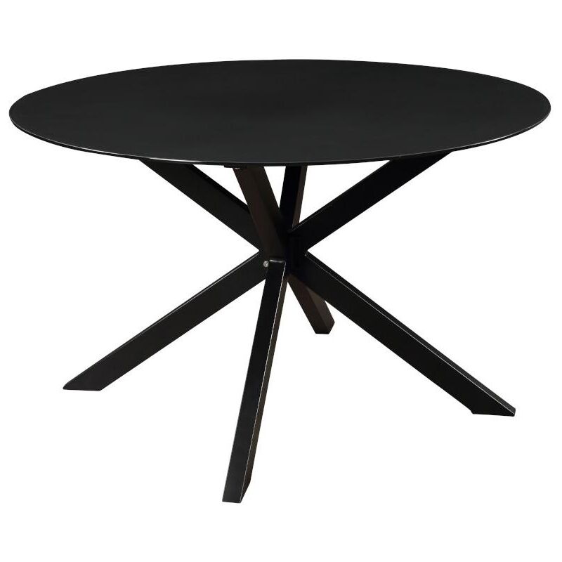 Vente-unique - Table à manger de jardin ronde en aluminium D.120 cm - Anthracite - portofino de mylia