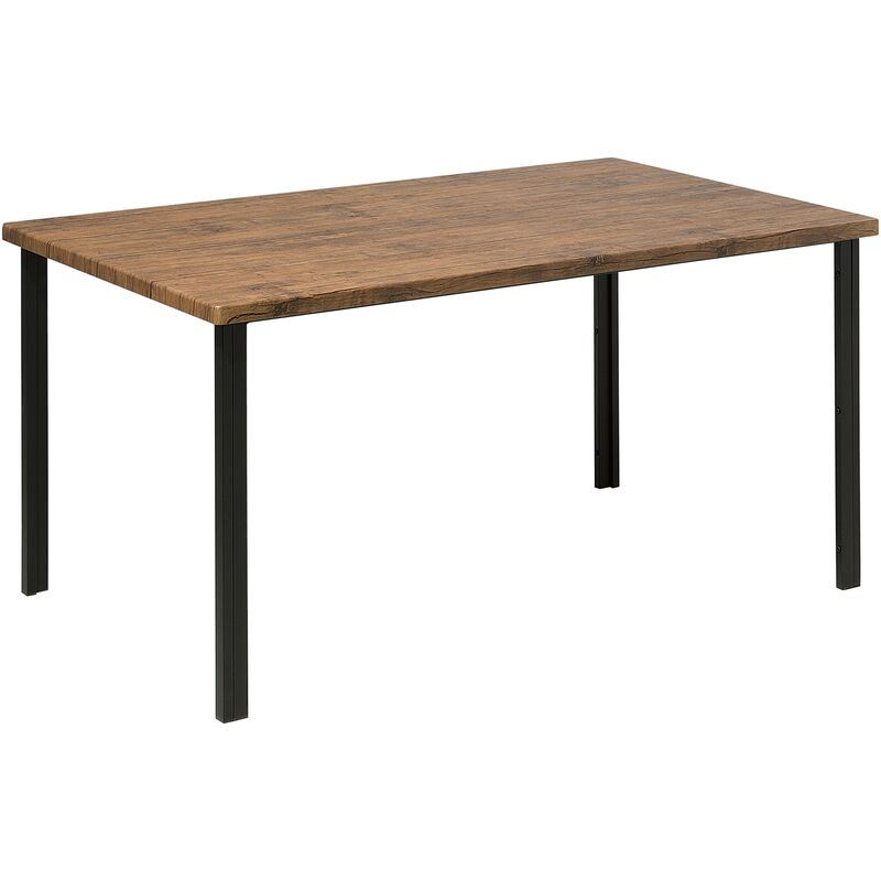 Beliani - Table à manger effet bois foncé / noir 150 x 90 cm LAREDO