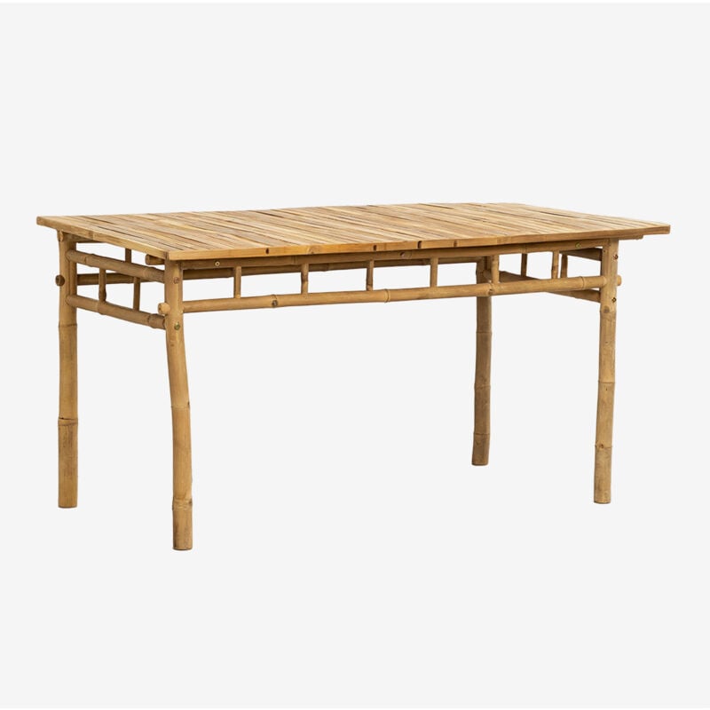 Sklum - Table de Salle à Manger Rectangulaire en Bambou (150x80 cm) Marilin