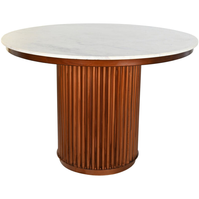 Table Marbre Métal 110X110X76 Cuivré