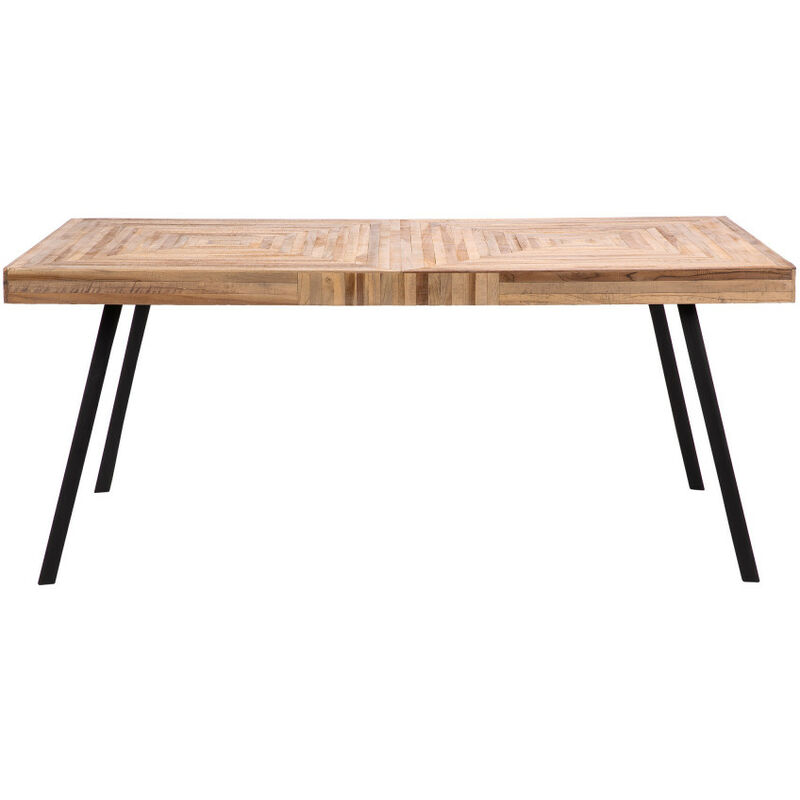 Table à manger 8 personnes en métal et teck recyclé 180x90cm - Bois - pamenang