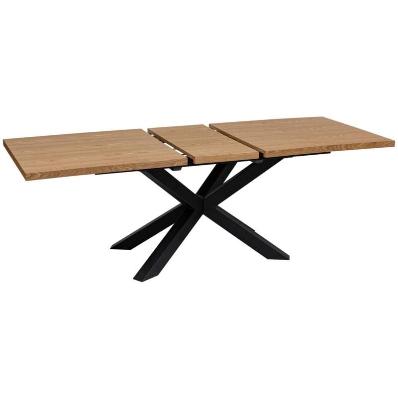 Table à manger extensible Olaf métal et bois L180-220cm - Atmosphera créateur d'intérieur