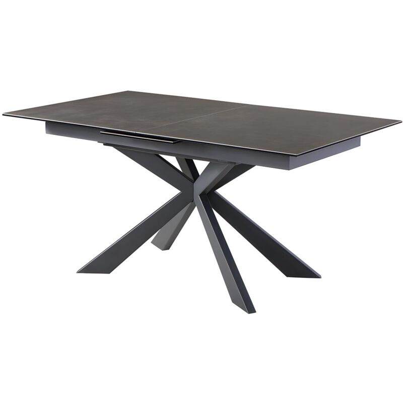 Vente-unique - Table à manger extensible albina - 6 à 8 personnes - Céramique & Verre trempé - Anthracite de Maison Céphy