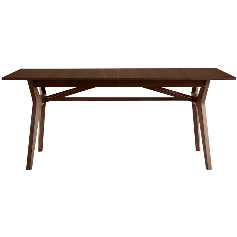 Miliboo - Table extensible rallonges intégrées rectangulaire bois foncé noyer L180-220 cm foster