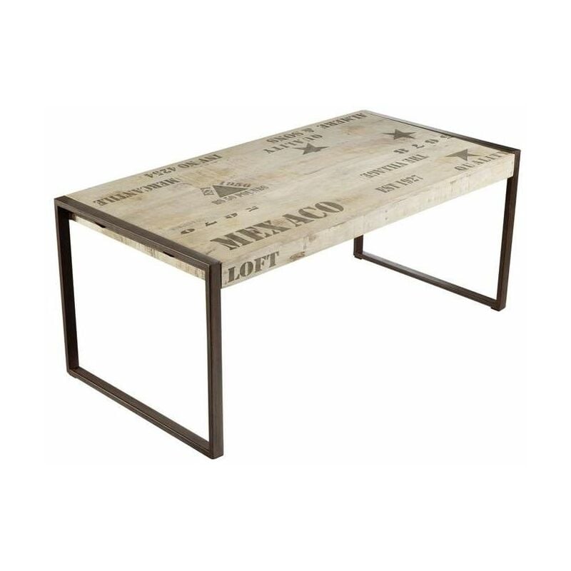 Massivmoebel24 - Table à manger 140x90 Manguier brut imprimé Bois naturel factory 115
