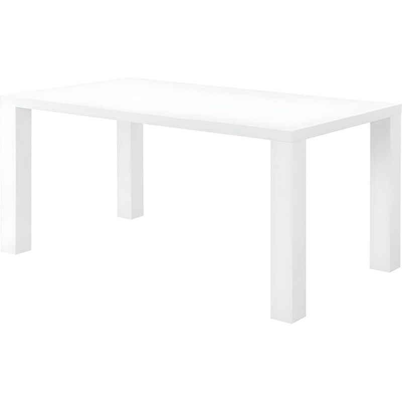 Vente-unique - Table à manger monica - 6 personnes - mdf laqué blanc