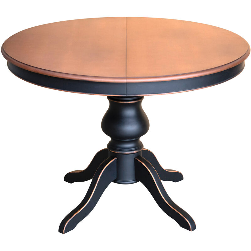Artigiani Veneti Riuniti - Table à manger ronde 120 cm - Bicolore noir et merisier mat