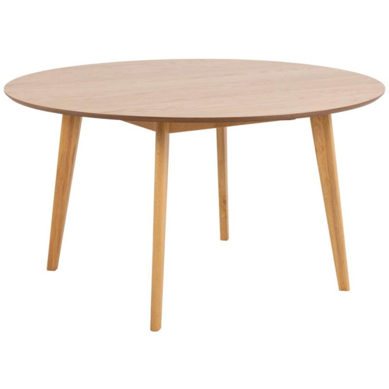 Hellin - Table à manger ronde en bois 8 places D140 - leta