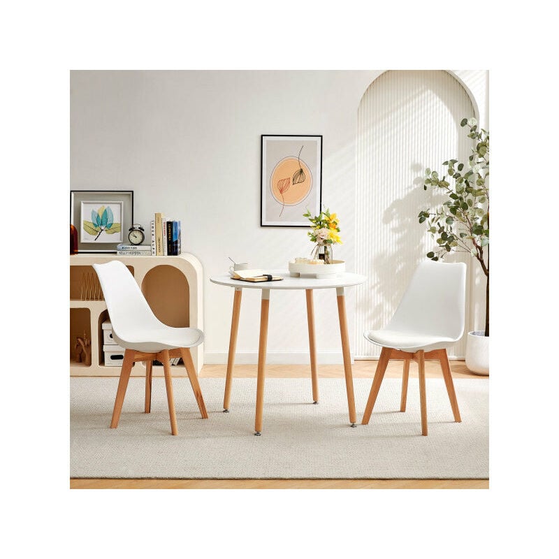 Table à manger ronde en bois salle à manger scandinave 808073cm -blanc