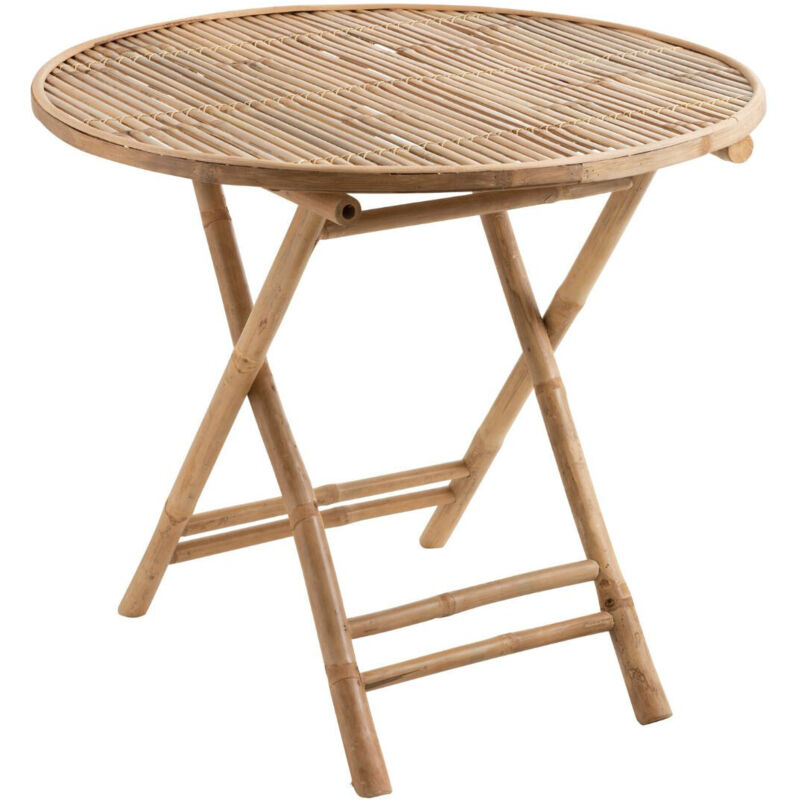 Les Tendances - Table pliable ronde en bambou naturel Naturel 90x90x76 cm